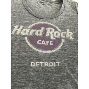 Gray Purple HARD ROCK CAFE‎ Logo T-shirt DETROIT (Closed LOCATION) Junior Large